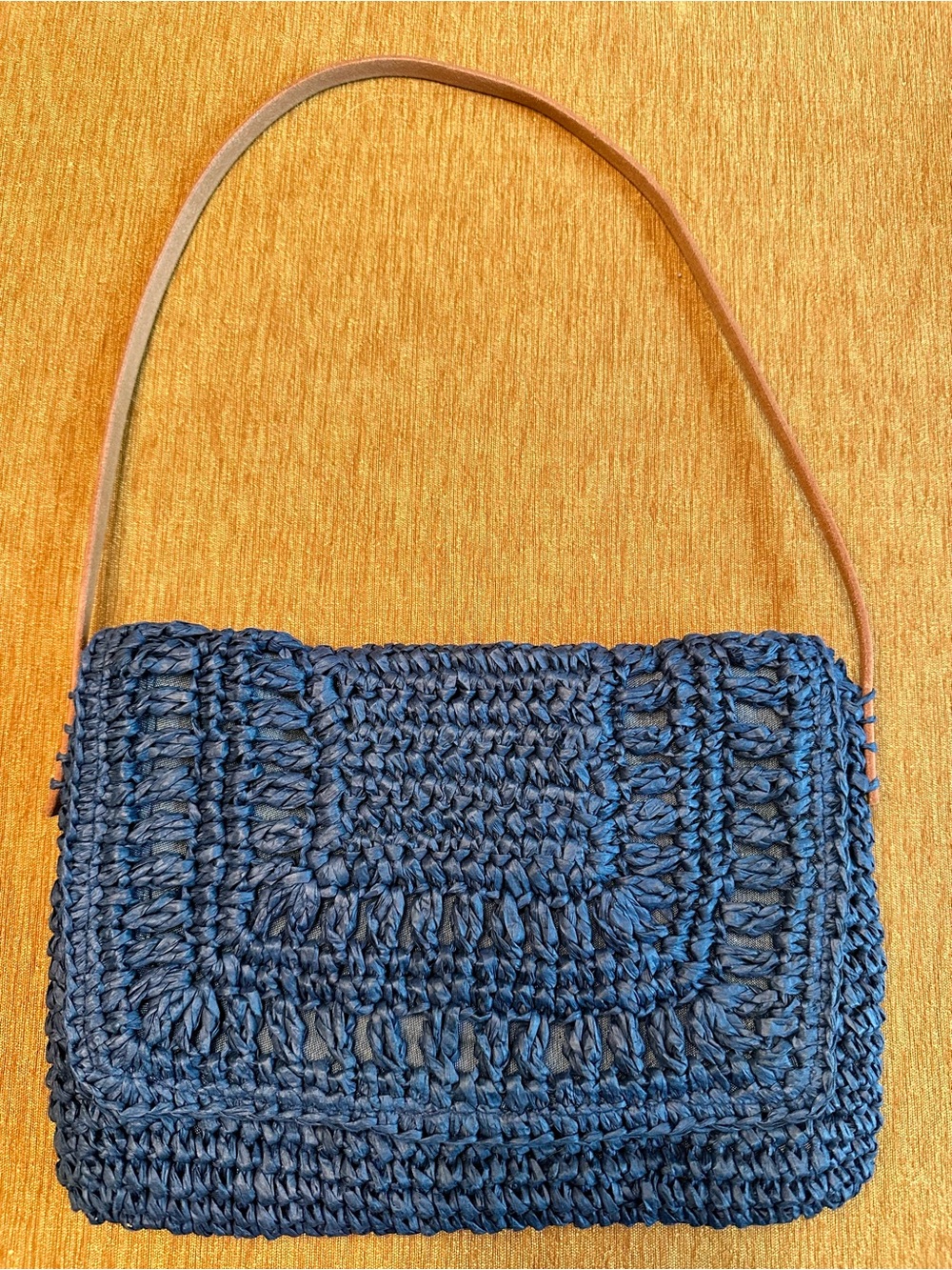 Mersea Navy Sun Chaser Straw Pochette - Picture 7 of 11